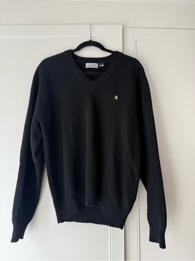 Vintage pure wool Black V-Neck Sweater